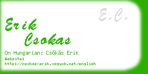 erik csokas business card