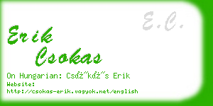 erik csokas business card